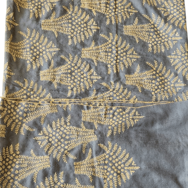 Black Pashmina Jamawar Shawl with Sozni Embroidery (100×200 cm)