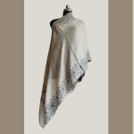 White Pashmina Stole with Sozni Embroidery (70×100 cm)