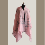 Soft Pink Pashmina Stole with Sozni Embroidery (70×100 cm)